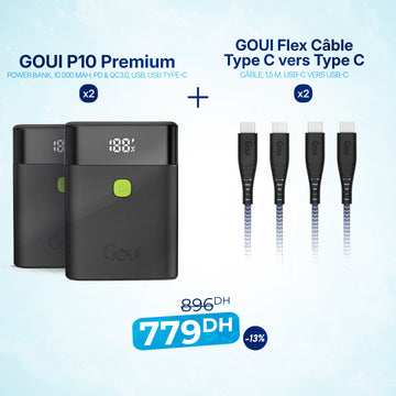 Pack 2x P10 Premium Avec 2x Flex Câble Type C vers Type C