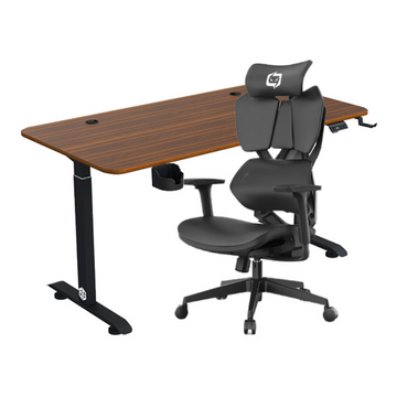 Pack Bureau PRO SG SGD-M140 WALNUT avec CHAISE XALLKING X5C-301 NOIR