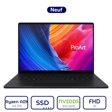 Asus ProArt P16 H7606WP-RJ132W AMD Ryzen AI 9 HX 370 NVIDIA GeForce RTX 5070 8 Go