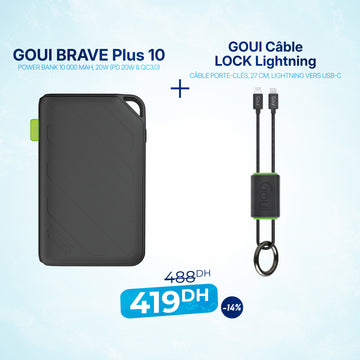 Pack Brave Plus 10 000 mAh avec Câble Lock Lightning