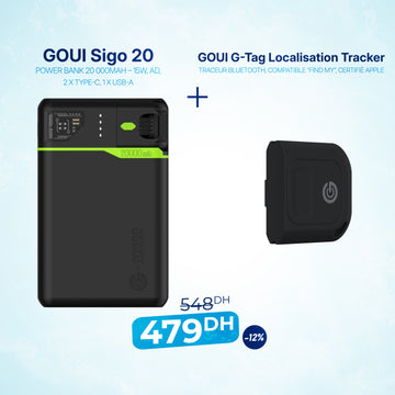 Pack Sigo Power Bank 20 000mAh – 15W avec G-Tag Localisation Tracker