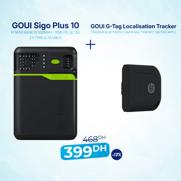 Pack Sigo Plus Power Bank 10 000mAh – 20W avec G-Tag Localisation Tracker