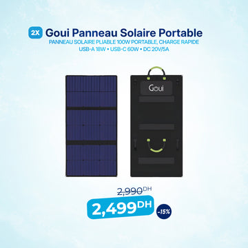 Pack 2x Panneau Solaire Portable - 100W