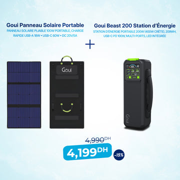 Pack Panneau Solaire Portable - 100W avec Beast 200 Station d’Énergie 200W