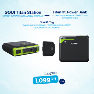 Pack Titan Station de Charge 100W avec Titan Power Bank 10 000mAh – 35W et G-Tag Tracker