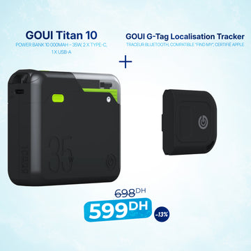 Pack Titan Power Bank 10 000mAh – 35W avec G-Tag Localisation Tracker