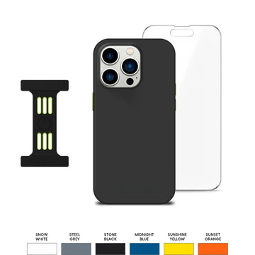 Goui Kit de protection iPhone 15 Pro : Cover + Strap + Incassable