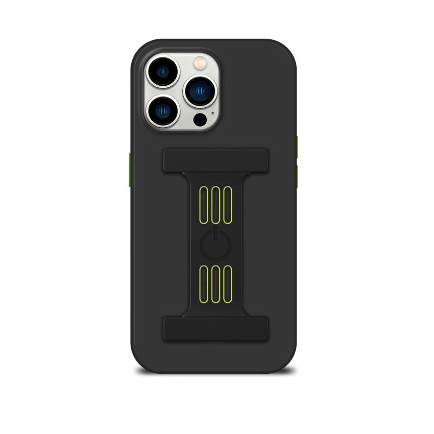 Coque iPhone Pierre noir avec MagSafe + Strap