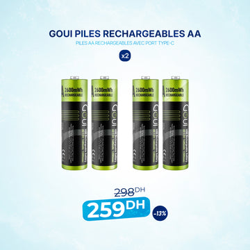 Pack 2x Goui piles rechargeables AA