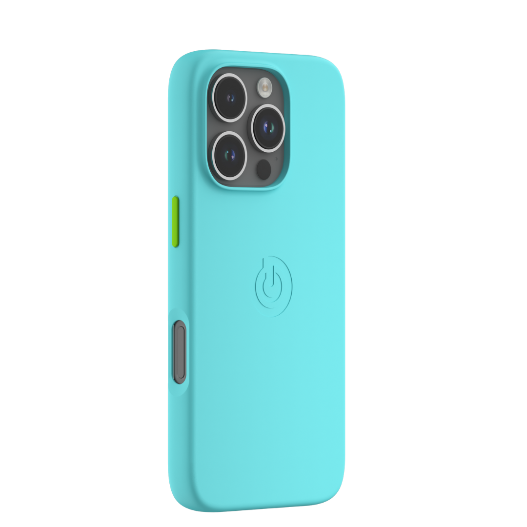 Goui Coque iPhone 16 Pro Bleu Cyan avec MagSafe