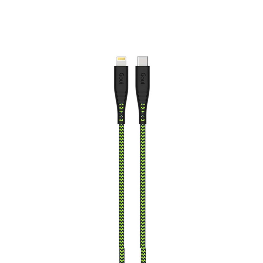 Goui Flex Câble iPhone Porte Clés Lightning vers Type C (3 m) - Noir et Vert