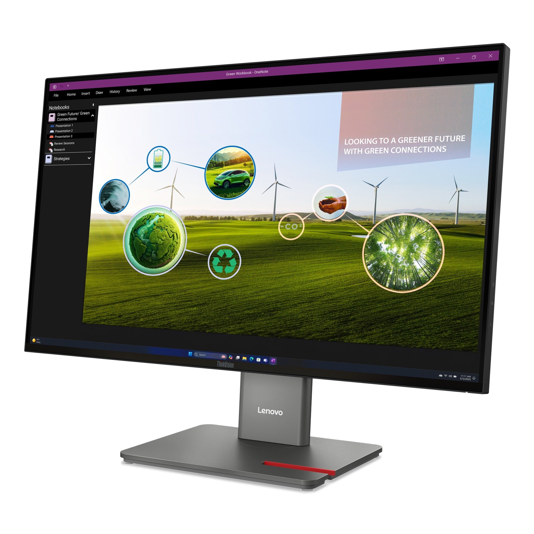 Moniteur Lenovo ThinkVision P27Q-40 27" QHD VA 120Hz - vue produit détaillée