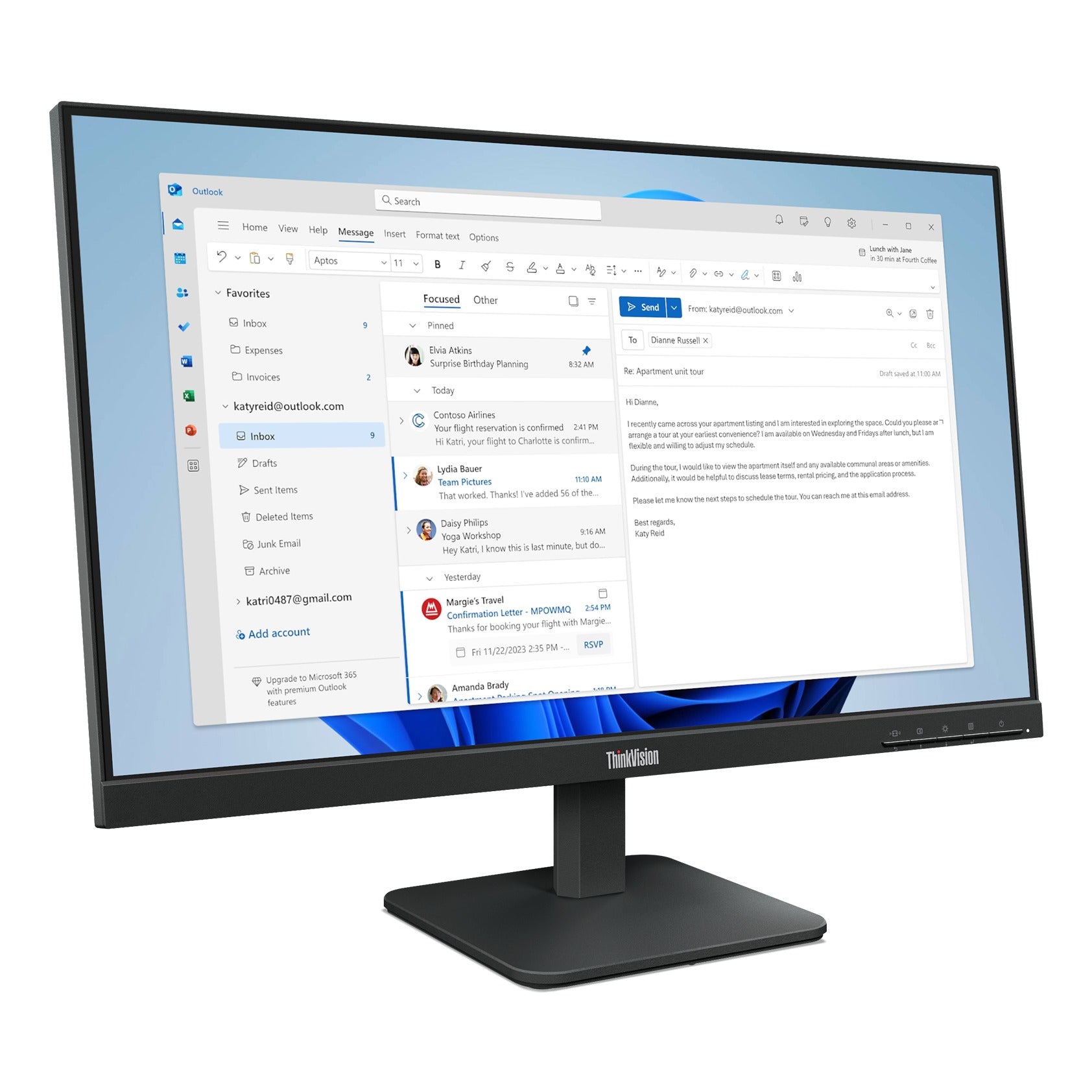 Moniteur Lenovo ThinkVision S24-4e 24" 5K IPS 100Hz - image produit 3