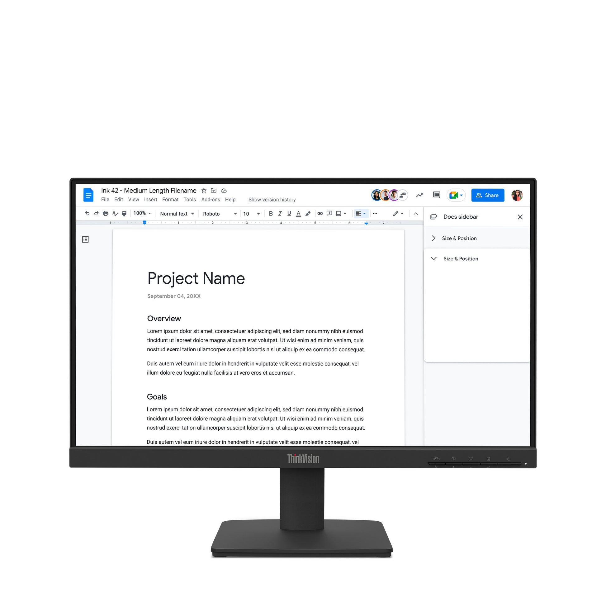 Moniteur Lenovo ThinkVision S22-4e 21.5" FHD VA 100Hz au Maroc - vue principale