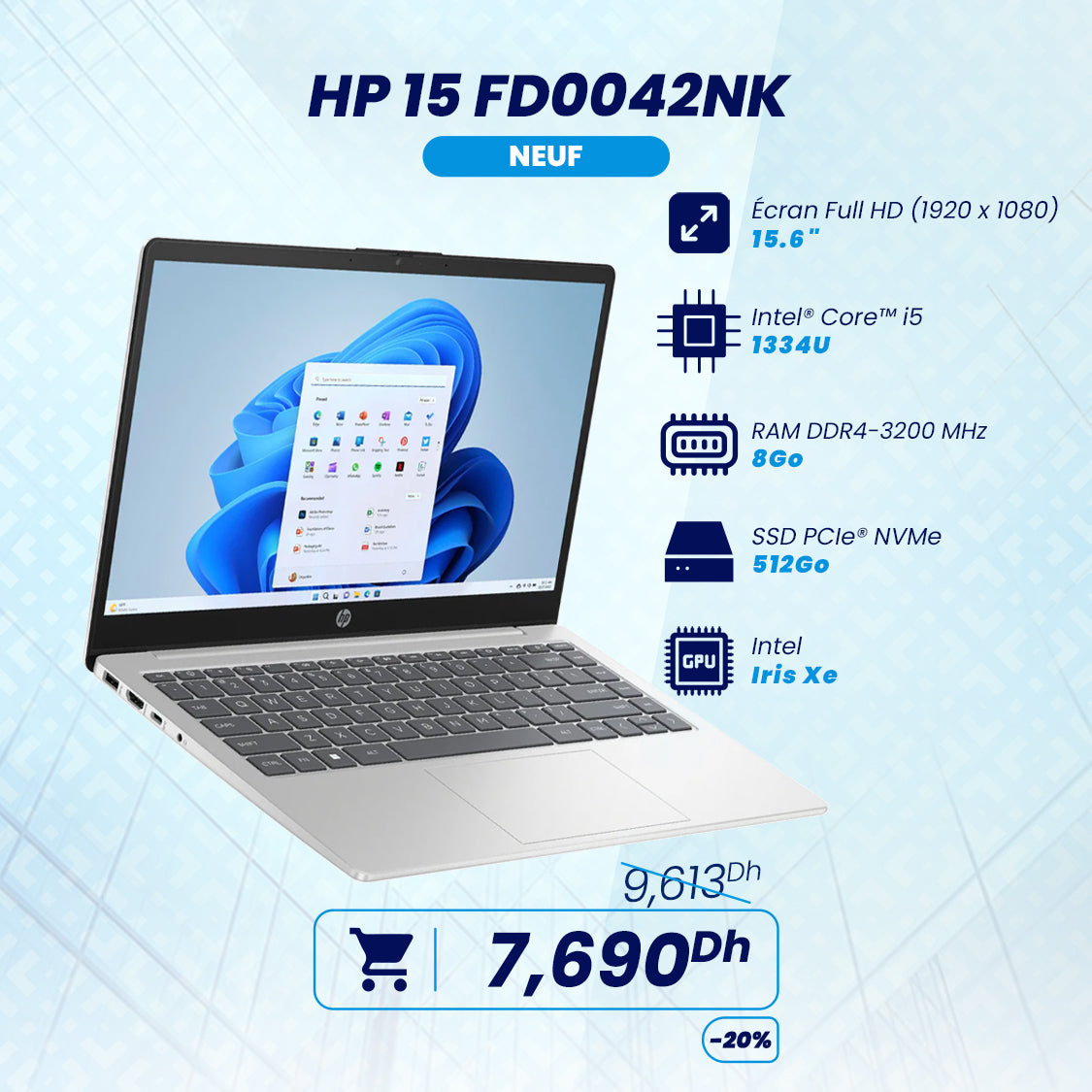 HP 15-fd0042nk Core i5 8GB 512GB SSD Windows 11