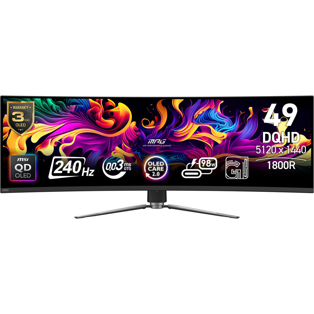 Moniteur MSI MPG 491CQPX 49" DQHD QD-OLED 240Hz au Maroc - vue principale