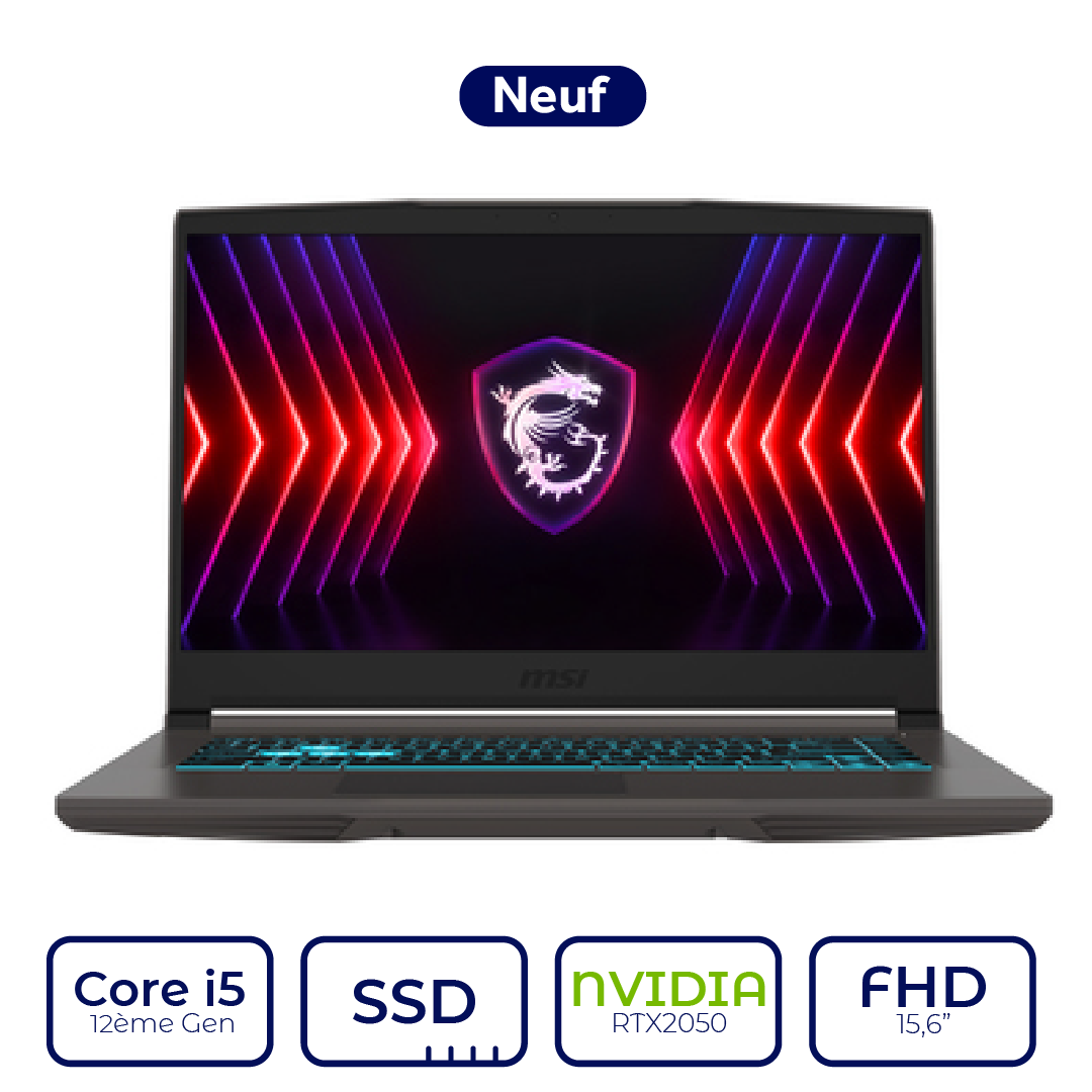 MSI THIN 15 B12UCX 1682XES Intel Core i5 12ème Gen  RTX2050