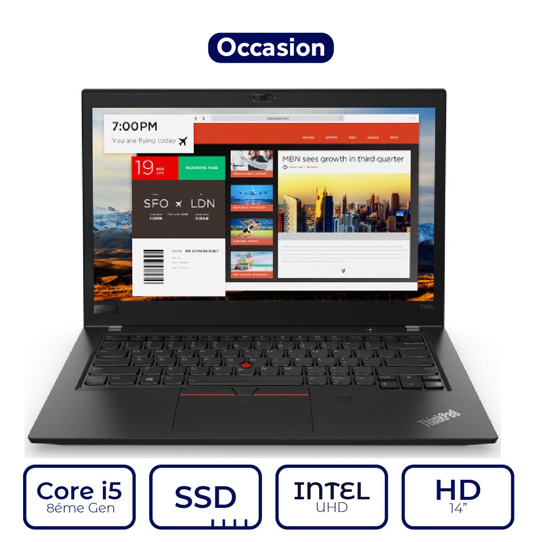 Lenovo ThinkPad T480s Intel Core i5 8ème Gen