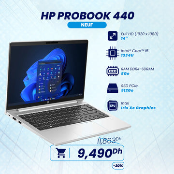 HP ProBook 440 G10 Intel Core i5 13ème Gen | Prix Maroc