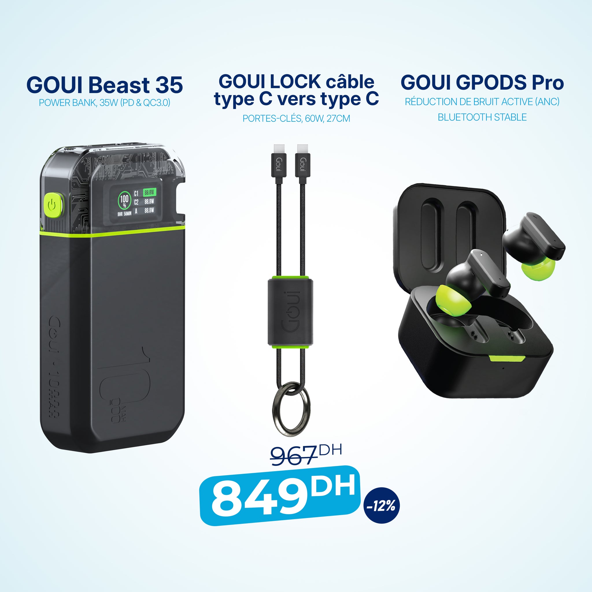 Pack Beast 35 avec G-Pods Pro et câble Lock