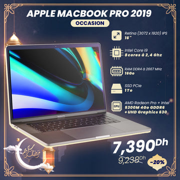 Apple MacBook Pro 2019 - Intel i9 AMD Radeon Pro 5300M 4Go GDDR6