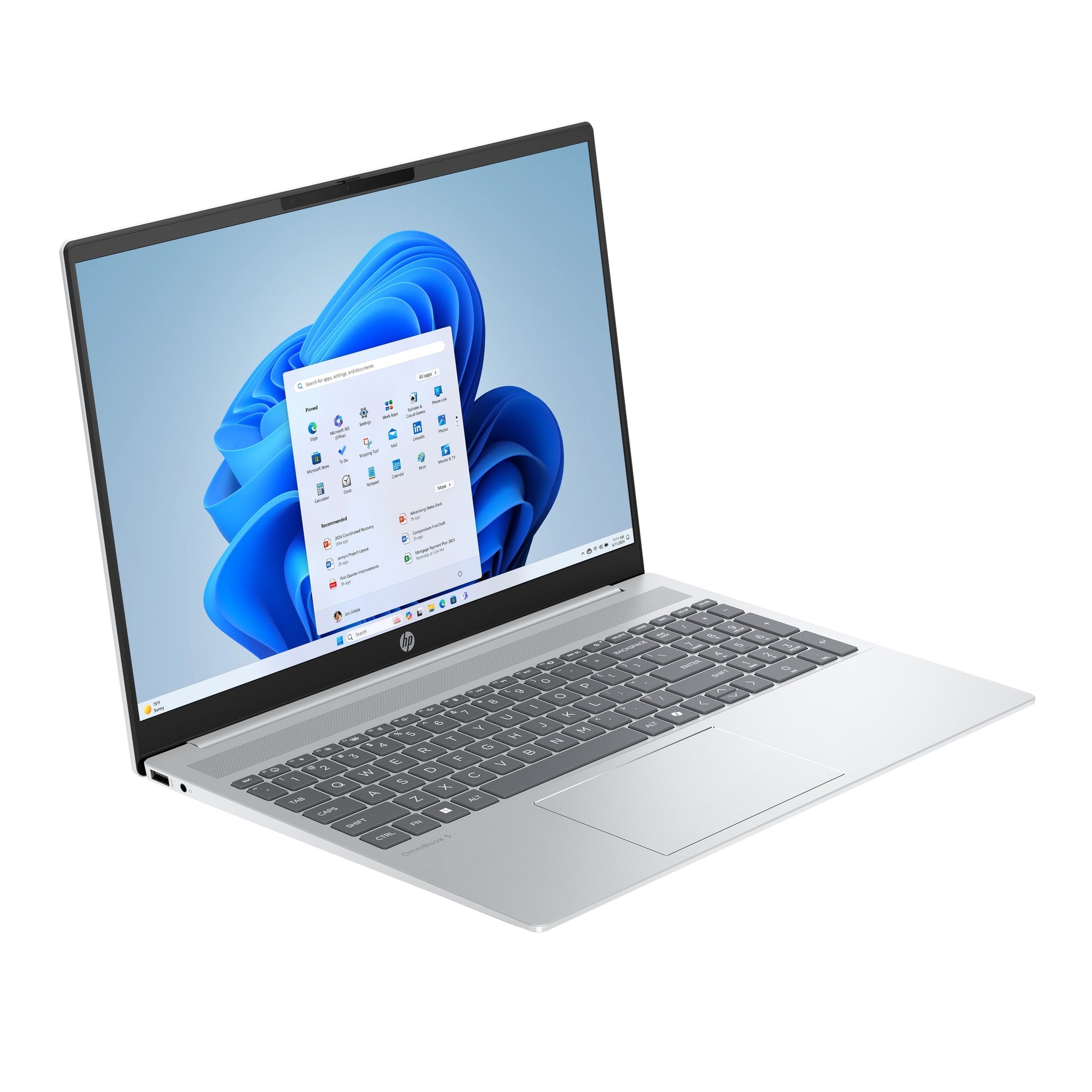 HP OmniBook 5 Laptop AI 16-AF1005NF - Core Ultra 5 225U - Vue Profil