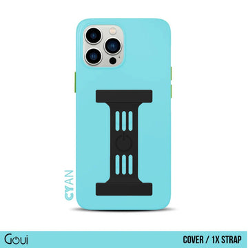 Coque iPhone Bleu Cyan avec MagSafe + Strap