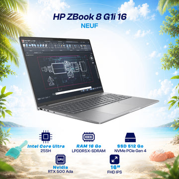 HP ZBook 8 G1i 16 - Core Ultra 7 255H NVIDIA RTX 500 4GB