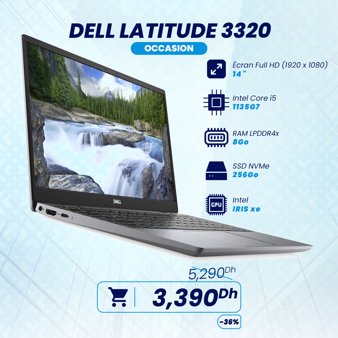 Dell Latitude 3320 13.3", Intel Core i5 1135G7, 8 GB RAM, 256 GB SSD,