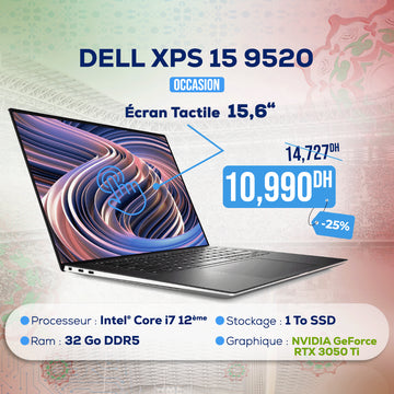 DELL XPS 15 9520 intel Core i7 12ème Gen NVIDIA RTX 3050 Ti