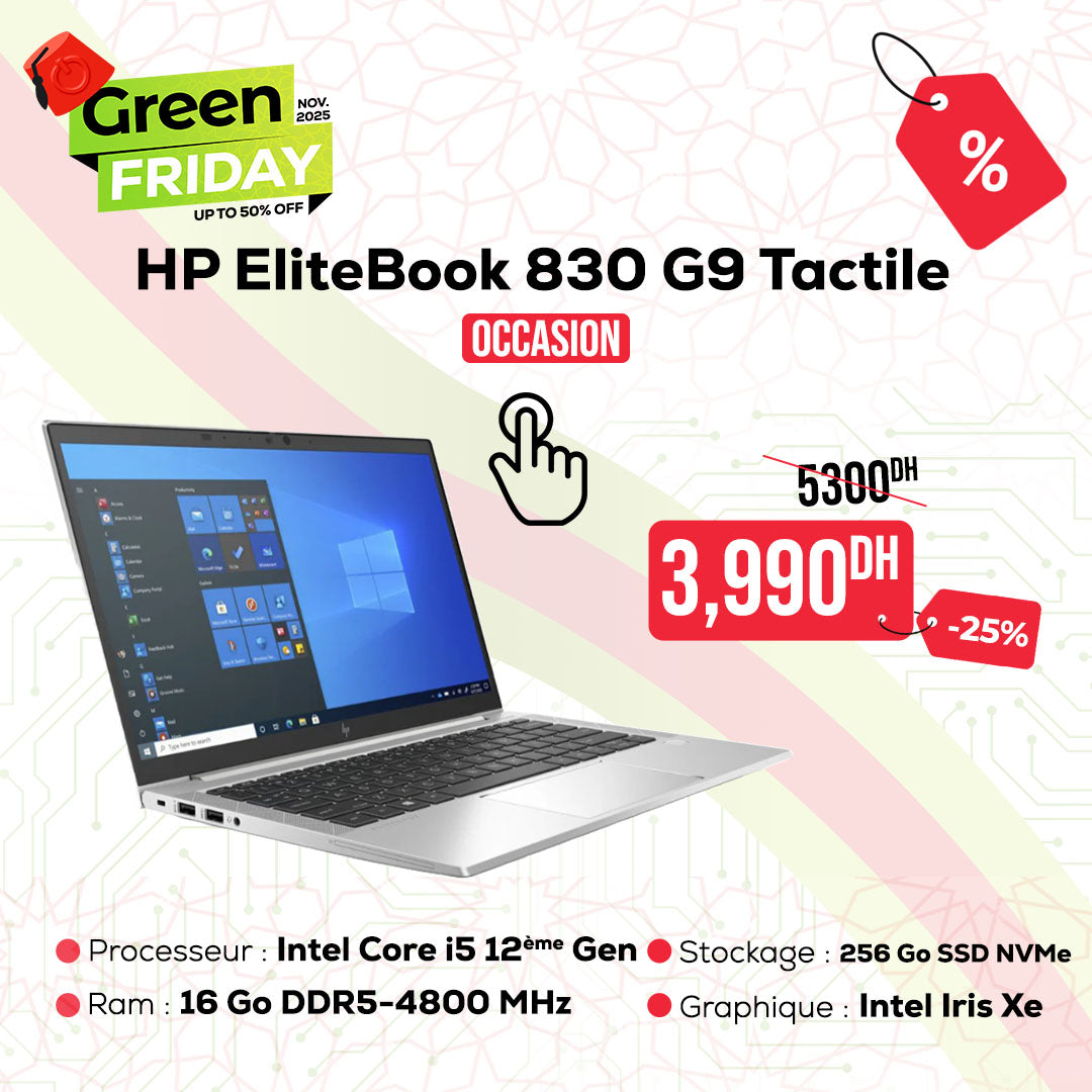 HP EliteBook 830 G9 Tactile - Intel i5 12ème Gen