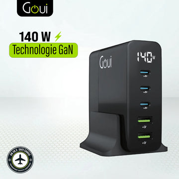 Goui GAN 140 Chargeur de Bureau à 5 Ports - 140W