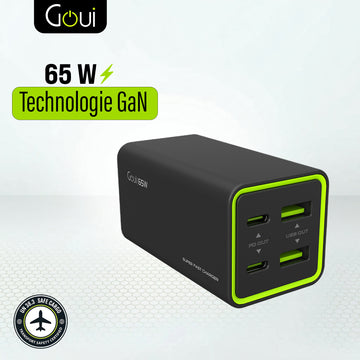 Goui Tank Chargeur de Bureau Super Rapide 4 Ports 65W