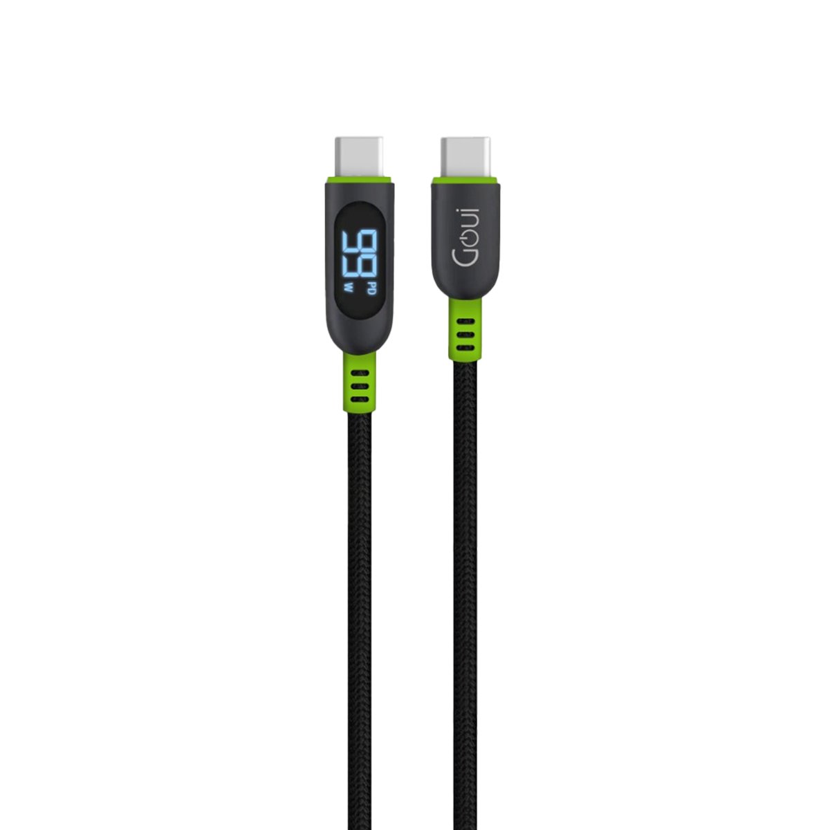 Goui Câble avec écran Numérique Type C vers Type C (1,5 m) 100W - Noir