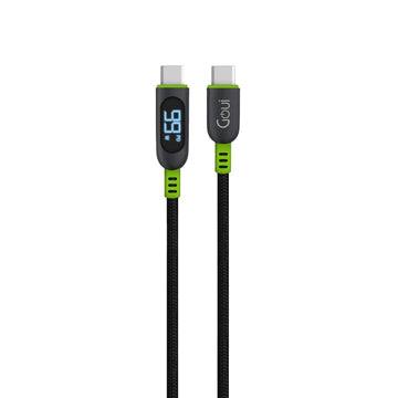Goui Câble avec écran Numérique Type C vers Type C (1,5 m) 100W - Noir