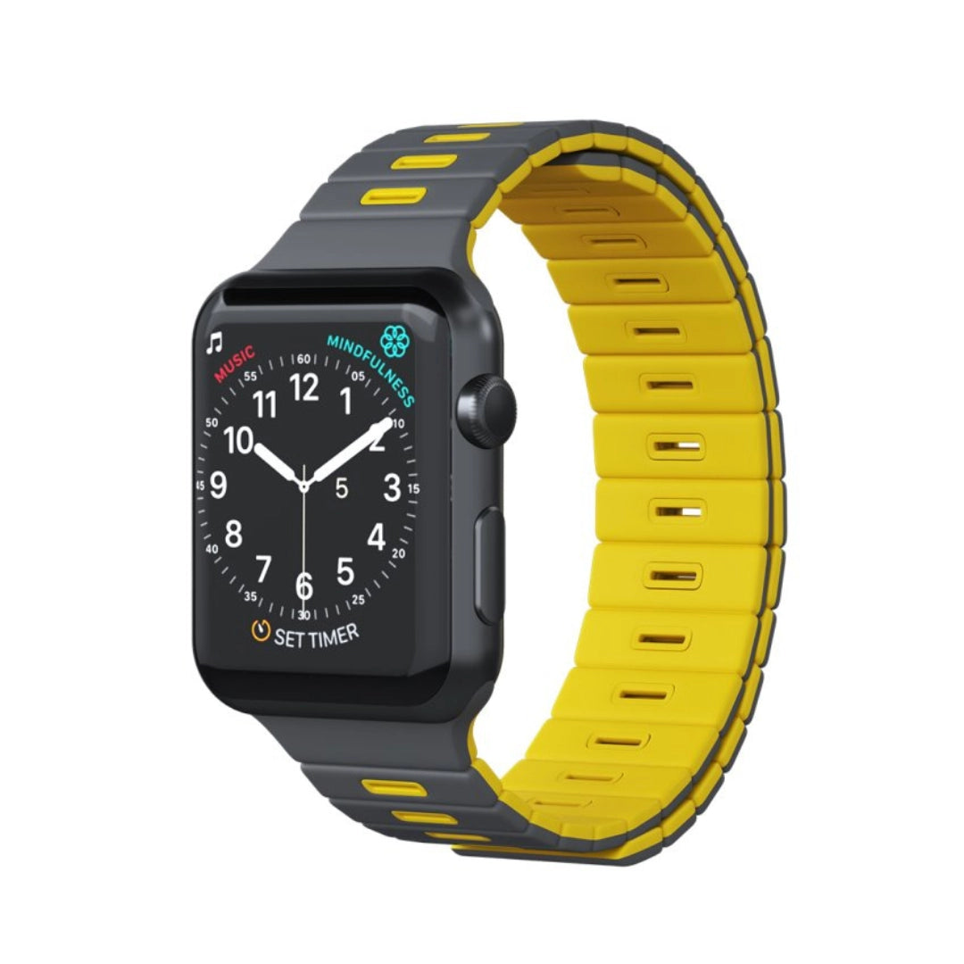 Goui BAND Magnetic Wrist Strap pour Apple Watch - Gris/Jaune