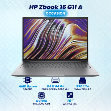 HP Zbook 16 G11 A Ryzen 7 pro 8845 H  RTX 2000 ADA 8 Go