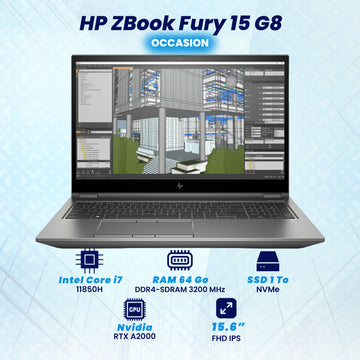 HP ZBook FURY 15 G8 i7 11ème NVIDIA RTX A2000 4 Go