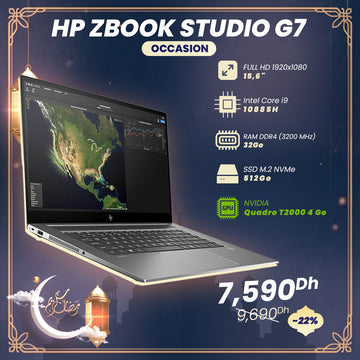 HP ZBook Studio G7 Intel Core i9 10ème Gen NVIDIA Quadro T2000 4 Go