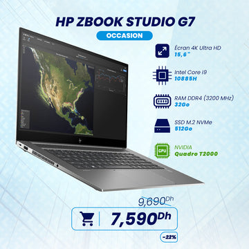HP ZBook Studio G7 Intel Core i9 10ème Gen NVIDIA Quadro T2000 4 Go