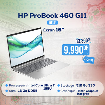 HP ProBook 460 G11 Intel Core Ultra 7 155U | Prix Maroc