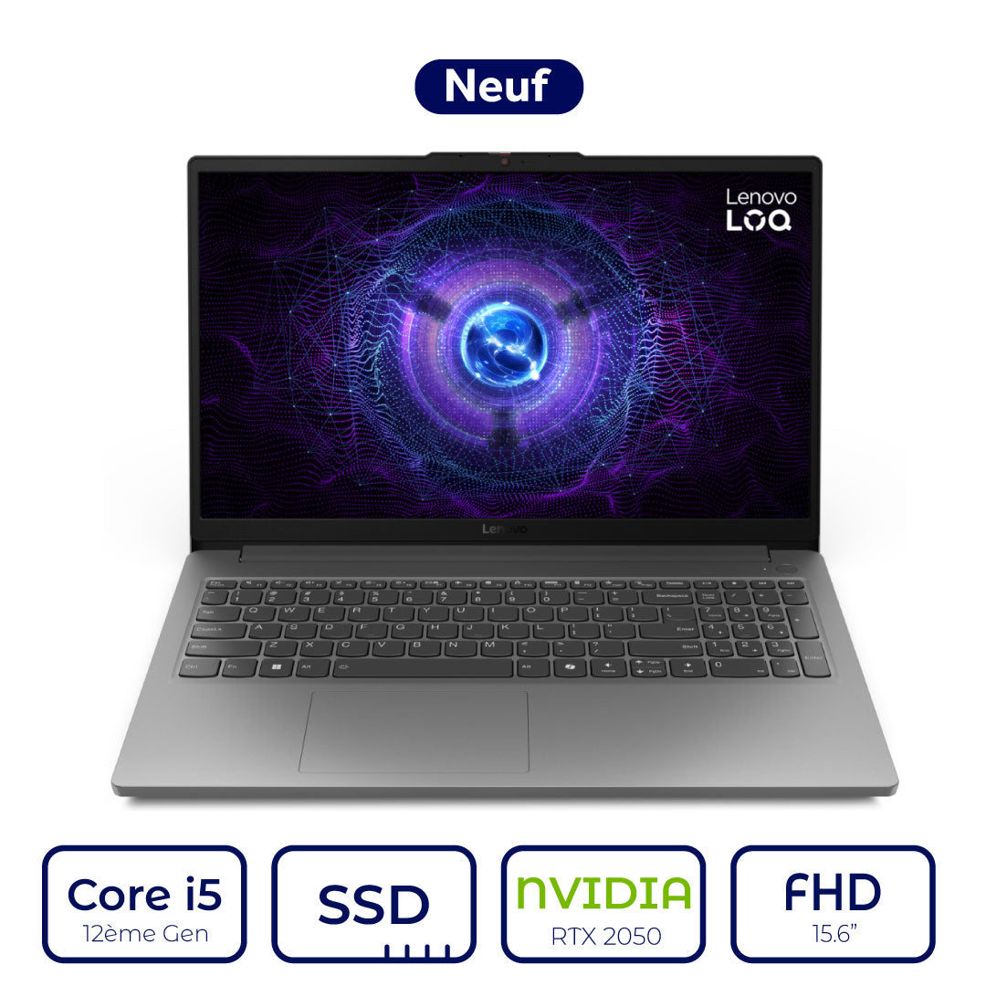 Lenovo LOQ 15IAX9E Intel Core i5 12ème Gen NVIDIA GeForce RTX 2050 4GB