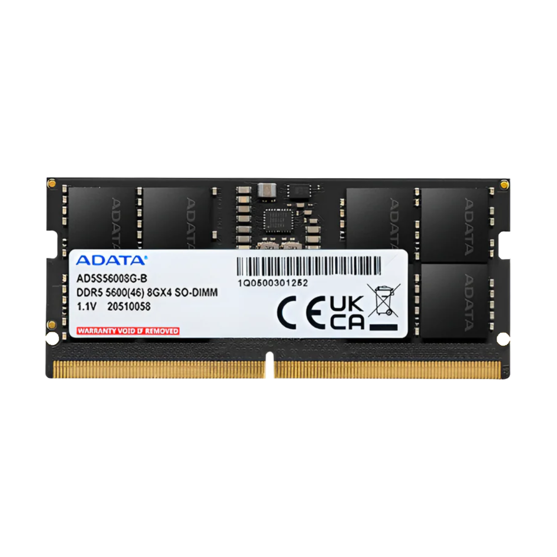 ADATA Barrette mémoire 8GB DDR5 5600 MT/S SO-DIMM Laptop