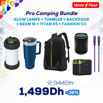 Pro Camping Bundle : Glow + Tumbler + BackPack + Neon 16 + Titan 65 + Fashion CC