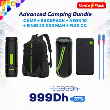 Advanced Camping Bundle : Camp + BackPack + Neon 10 + Singi 20,000 mah + Flex cc