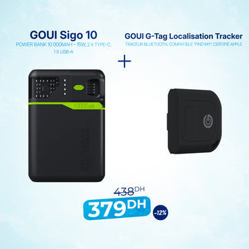 Pack Sigo Power Bank 10 000mAh – 15W avec G-Tag Localisation Tracker
