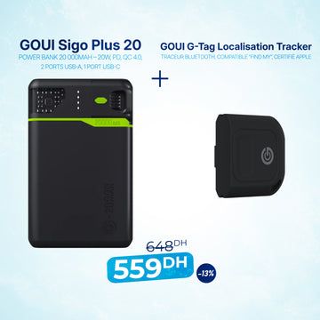 Pack Sigo Plus Power Bank 20 000mAh – 20W avec G-Tag Localisation Tracker