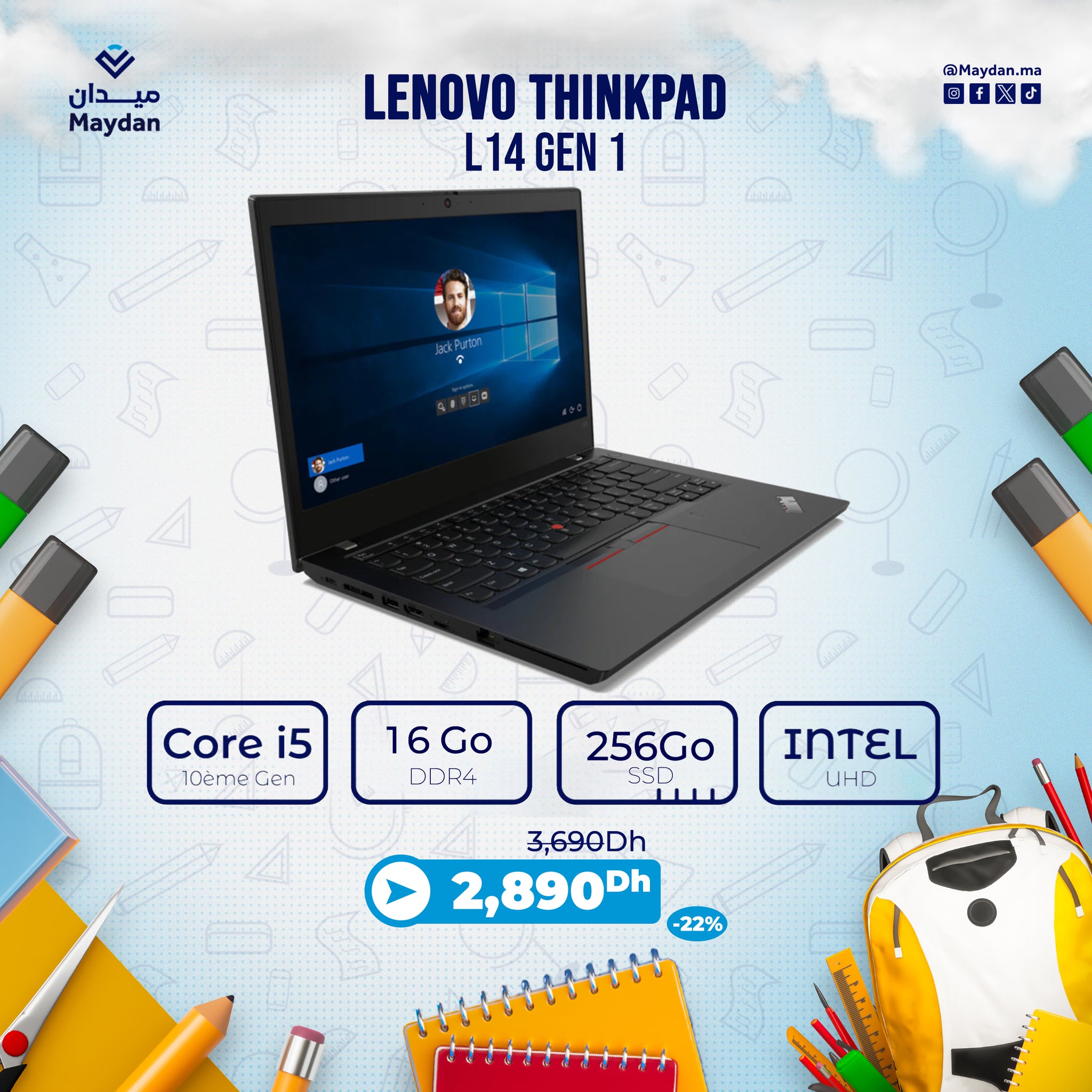 Lenovo ThinkPad L14 Gen 1 intel i5 10ème Gen