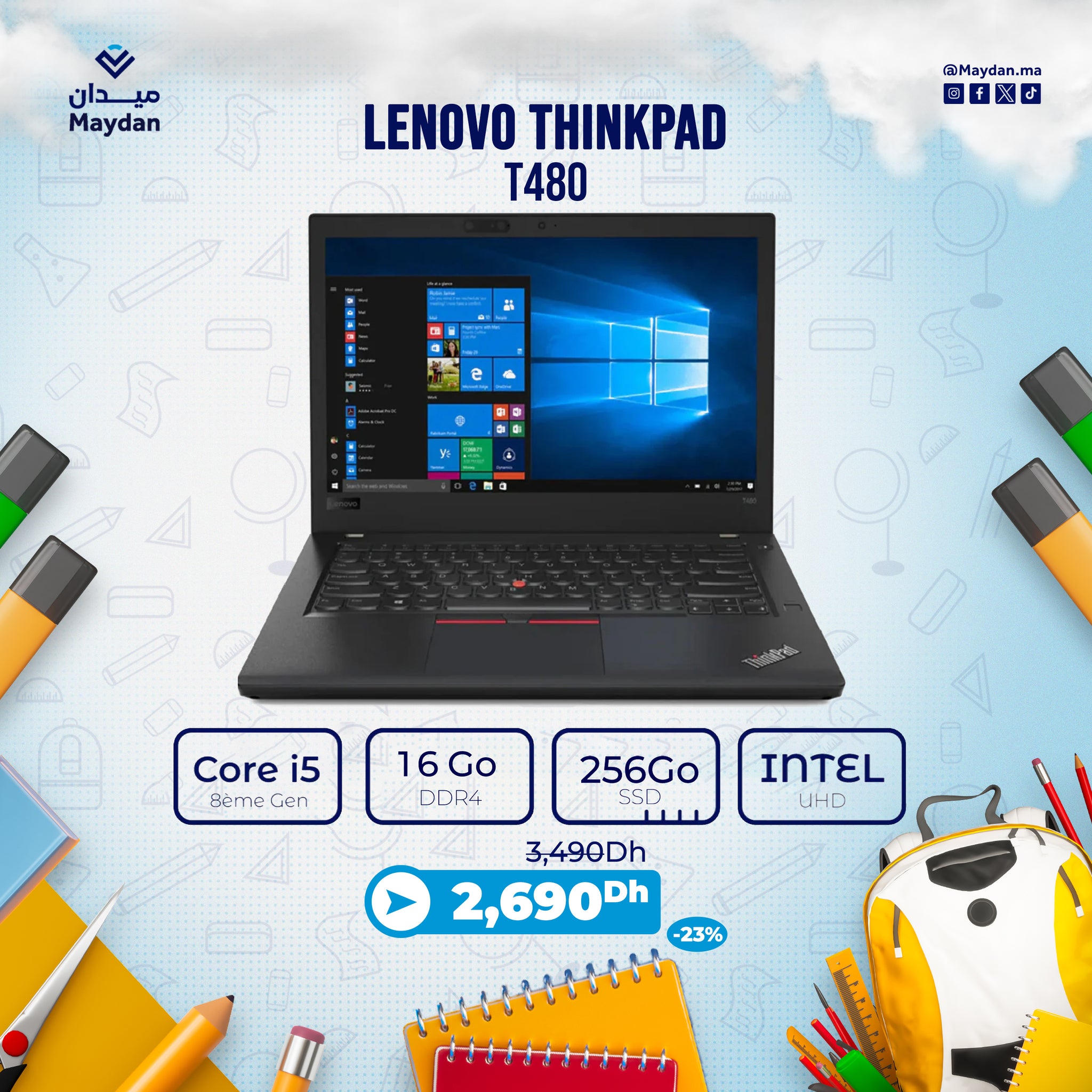 Lenovo Thinkpad T480 Core i5 8ème Gen