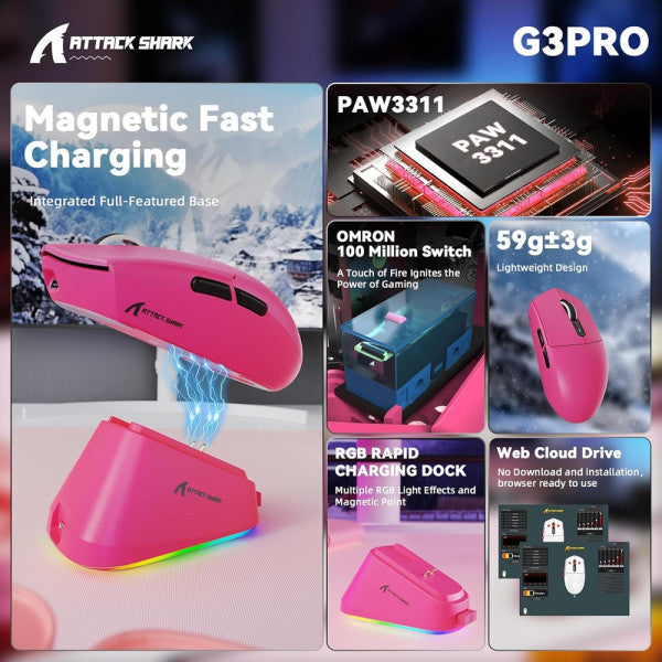 ATTACK SHARK G3 PRO (Berry Red)